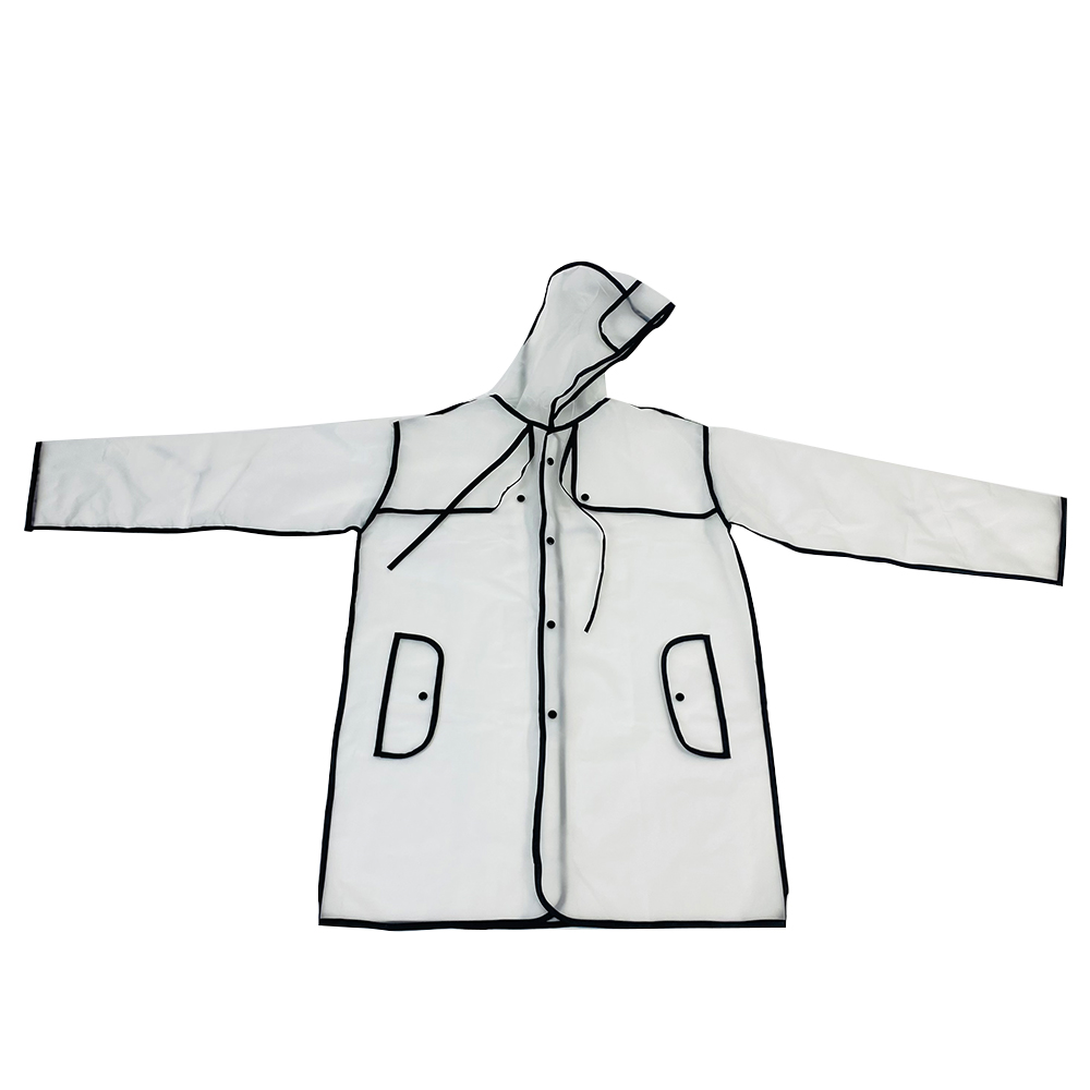 Ovida marca nuevo estilo transparente impermeable moda PVC lluvia capa chaqueta mujeres hombres niña niño impermeable único capa de lluvia