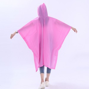 Kabanica za jednokratnu upotrebu Ovidia novog dizajna za promociju Prijenosni ogrtač čiste boje Rain Poncho