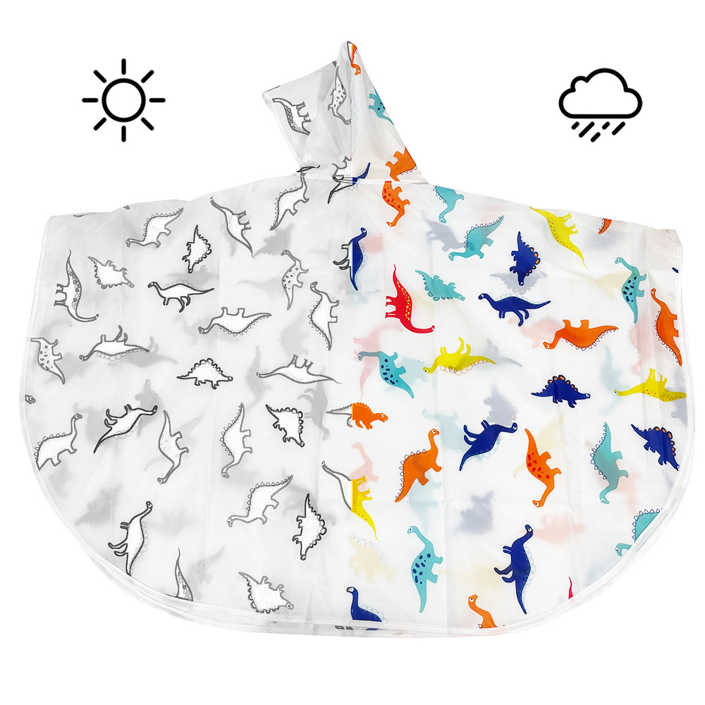 Ovida Termurah design lucu custom color change dinosaur for kids raincoat suit waterproof magic rain coat