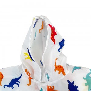 Ovida design bonito personalizado mudança de cor dinossauro para crianças capa de chuva terno impermeável casaco de chuva mágico