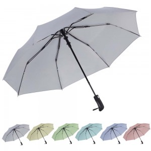 Се продаваат чадори од добавувач на Ovida Прилагодено лого 23 инчи 8 ребра со лого 3 преклопен Автоматски преклопен чадори за сонце што се рефлектираат