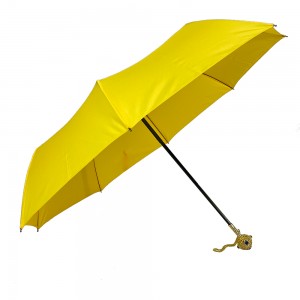 Ovida maßgeschneiderter Regenschirm aus Nylon, super wasserabweisend, mit luxuriösem gelben Regenschirm mit Kristalldiamanten