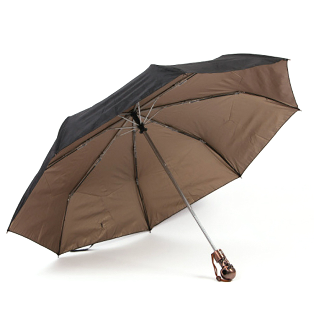 OVIDA 21 polegadas 8 costelas 3 guarda-chuva dobrável especial com alça de caveira