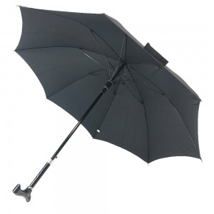 Ovida heißer Verkauf kundenspezifischer Regenschirmstock mit Anti-Rutsch-Kappe in den Farben Schwarz und Rot Regenschirmstock-Gehstock für Damen und Herren