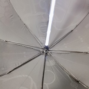 Ovida Umbrella Bi Torch Light Tech Umbrella Nû Dibiriqîne Bright Xweserkirî Siwanên Led Light