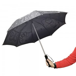 Ovida Umbrella With Torch Light Tech Bag-ong Payong Nagsidlak Mahayag nga Customized Led Light Payong