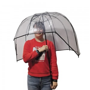 Ovida Ovida OEM personnalisé automatique complet corps clair bulle parapluie POE PVC Transparent dôme forme casque parapluie