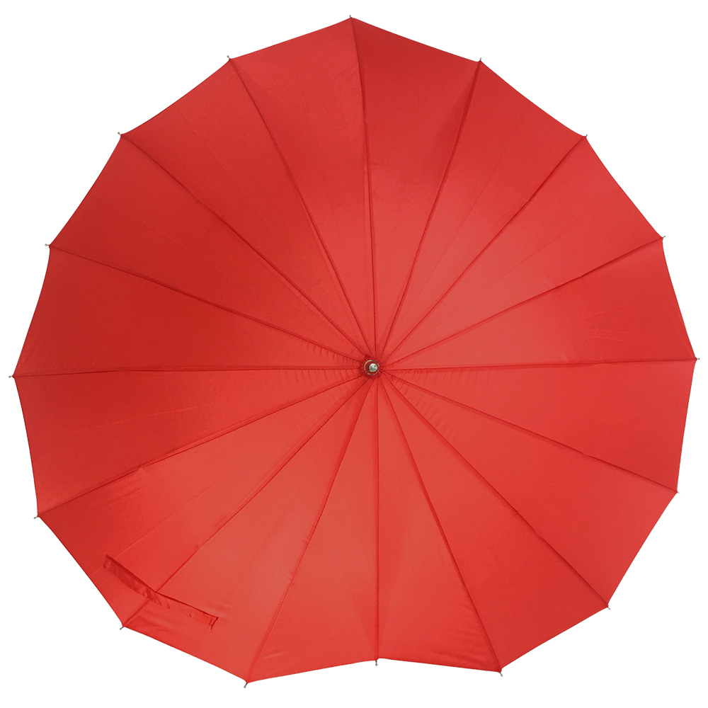 Ovida Hög kvalitet Unik Design Röd Hjärta Form Rak Paraply Manuellt Öppet Paraply