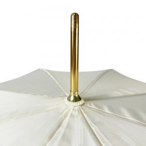 Hadiah wanita Ovida kualitas premium dari payung lurus krem ​​​​murni dengan pegangan ular emas