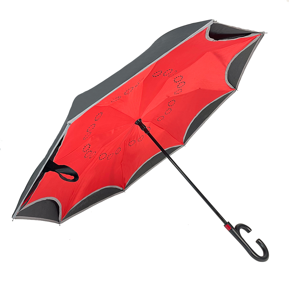 Ovida Sombrillas rett automatisk dobbel invertert paraply omvendt paraply vindtett for regnet