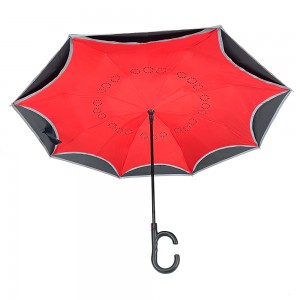 Ovida Sombrillas 스트레이트 자동 이중 반전 우산 비에 대한 방풍 역방향 우산