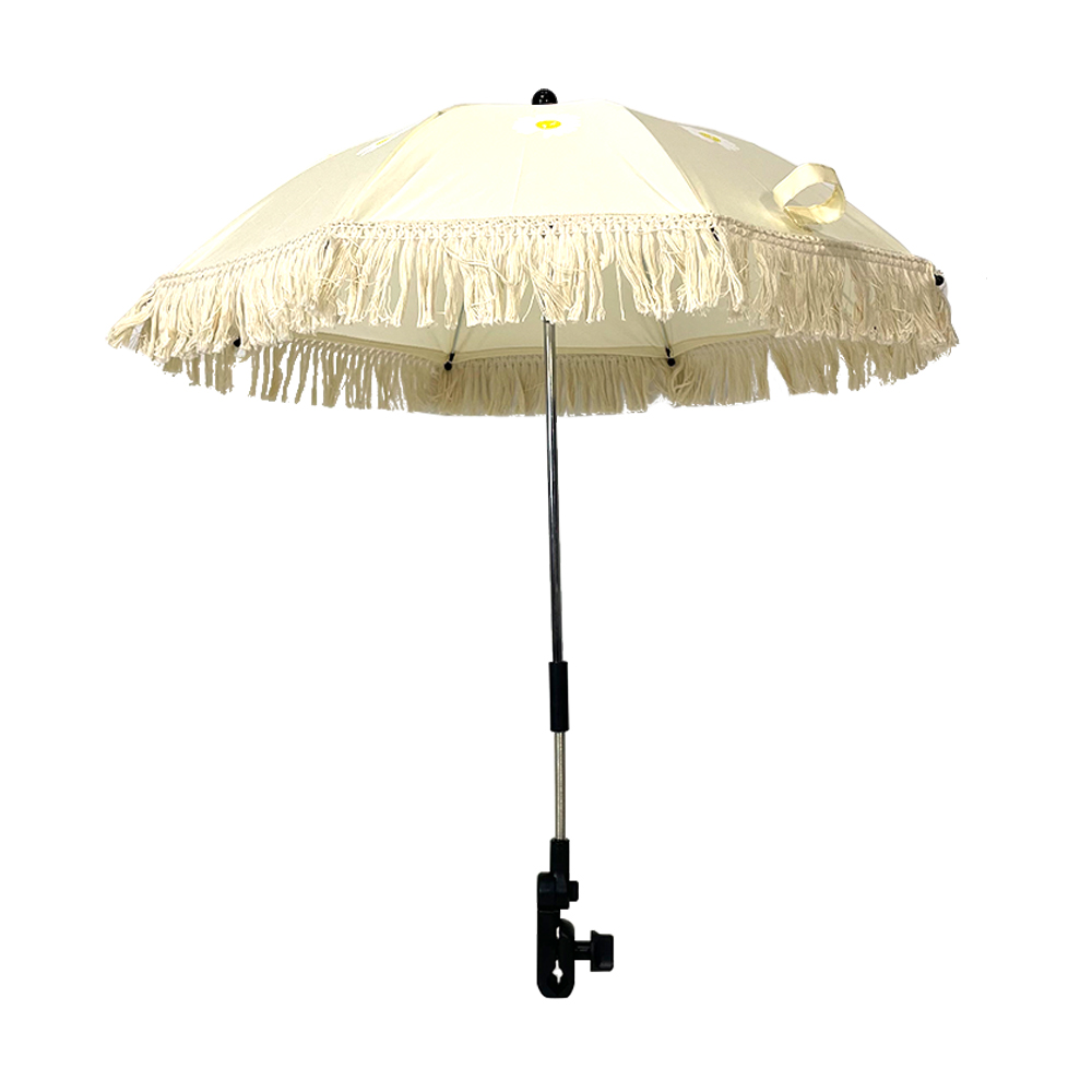 Ovida Slàn-reic criomag còmhdach airgid UV àrd-inbhe stroller parasol clamp sgàilean pàisde criomag suaicheantas àbhaisteach air sgàilean