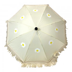 Ovida 귀여운 아기 우산 아이들을위한 중국 야외 비치 우산 아기 커버 비치 우산 Tassels 아기 유모차 우산