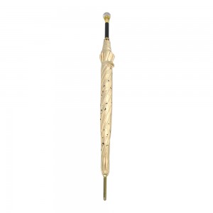 Ovida ດິຈິຕອລພິມເພັດ handle sombrilla golden frame fold lady luxury umbrella custom