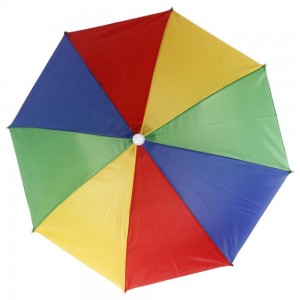 ओविडा स्वस्त फोल्डिंग सानुकूल लोगो छापील जाहिरात रंगीबेरंगी डोक्याच्या टोपीच्या आकाराची छत्री