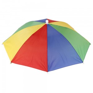 Ovida Billig hopfällbar Custom logotyp tryckt Reklam färgglad Huvud hatt form paraply