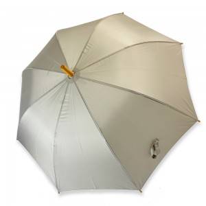 Özel Bej Otomatik Açılan 50 inç Ahşap Kancalı Şemsiye