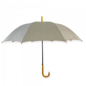 Custom Beige Auto Opening 50inch Wood Hook Umbrella