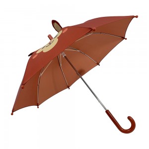 OVIDA 15 လက်မ 8 နံရိုး 3D တိရိစ္ဆာန်နား ချစ်စရာ Mini Umbrella လုံခြုံသောလက်စွဲစာအုပ်ဖွင့် ကလေးငယ်များအတွက် ထီး