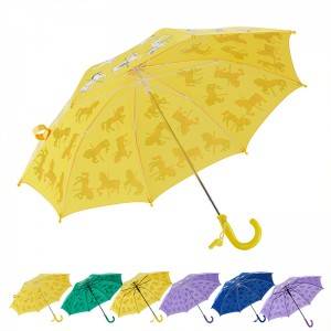 Guarda-chuva infantil com abertura manual segura e impressão de logotipo de caixa infantil que muda de cor