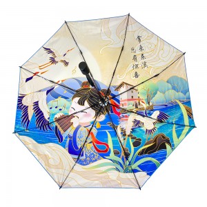 OVIDA ombrellë promovuese me tre palosje Çadër e stilit kinez me dizajn të personalizuar