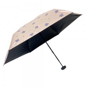 Ovida a pioggia è u sole prutegge l'ombrello UV vintage 5 pieghevole giapponese