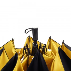 Ovida curte acoperire UV neagră cu floare de margaretă 3 umbrele pliabile manual sigur deschidere și închidere umbrele de design de modă vânzare la cald