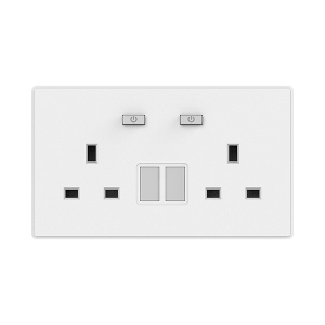 ZigBee Wall Socket 2 Outlet (UK/Switch/E-Meter) WSP406-2G