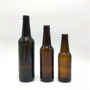 330ml 350ml 580ml customized Round Brown beer Glass Bottle
