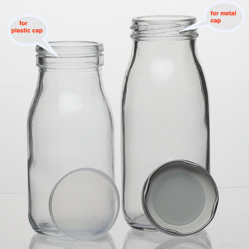 Botella vidrio de 1 litro X22 unidades con tapas jugo tipo lechera