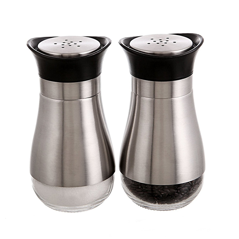 Wholesale 80ml100ml Spice Glass Jar with Rotatable Stainless Steel Shaker Lid