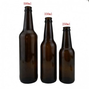בקבוקי בירה מזכוכית ענבר 330 מ"ל בסין