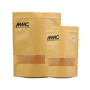 6Kraft Paper Bag With Package Paper Clear Zipper...