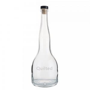 Design 700 ml unique shape liquor bottle with cork