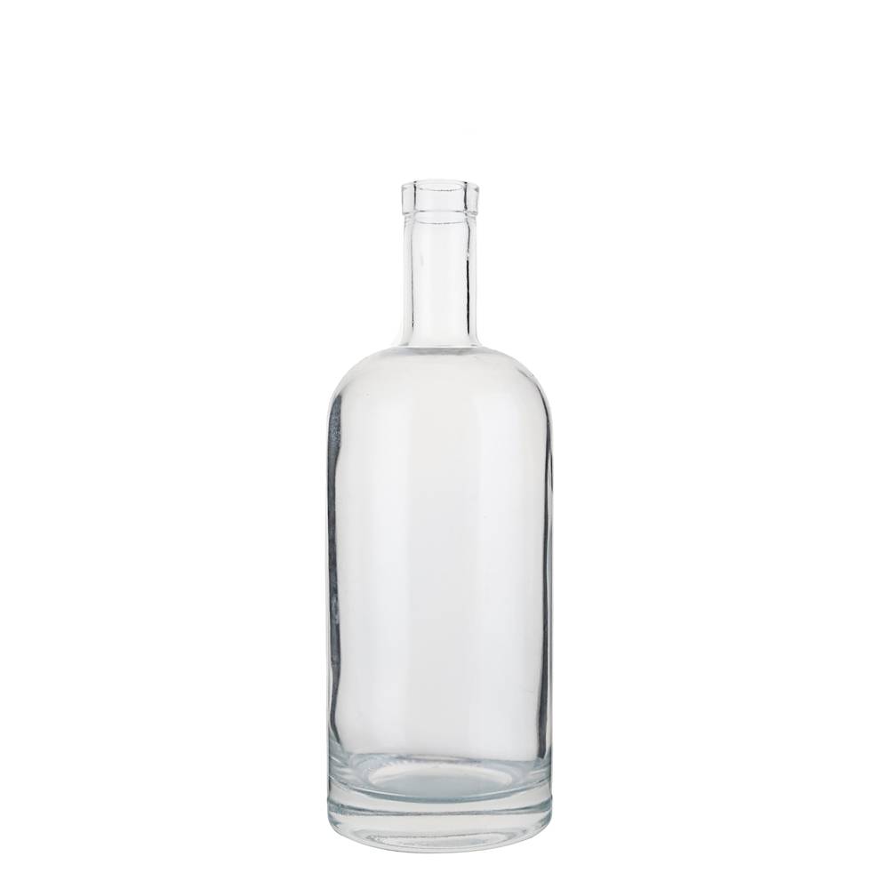 Custom 700 ml round shape liquor bottle with cork Featured Image