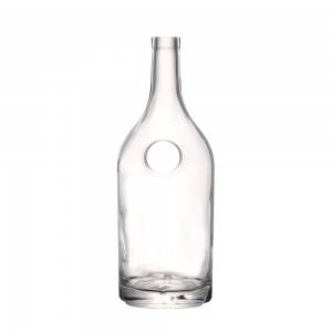 750 ml clear liquor glass bottle with stopper