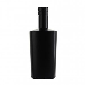 750 ml matte black liquor wine glass bottle