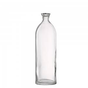 Empty 1000 ml liquor glass bottle with cork
