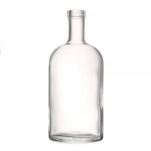 Empty 1000 ml round shape liquor wine bottle