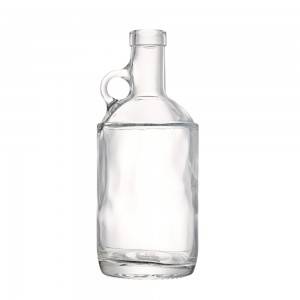 750 ml liquor glass bottle with handle