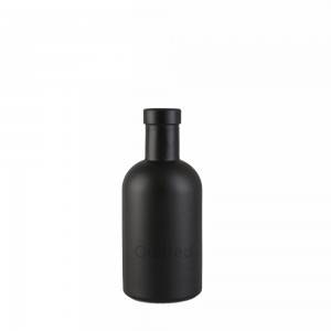 Custom 100 ml matte black liquor glass bottle