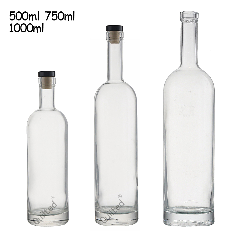 clear liquor bottle 