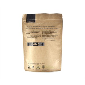Bolsa de papel kraft personalizada para embalagem de grãos de café