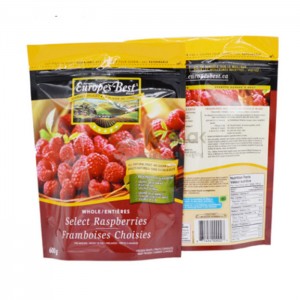 Plastična stoječa vrečka za živila za pakiranje sadja in zelenjave