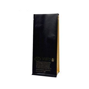 Kohandatud toidukvaliteediga lamedapõhjaline klapiga kott kohvi pakendamiseks