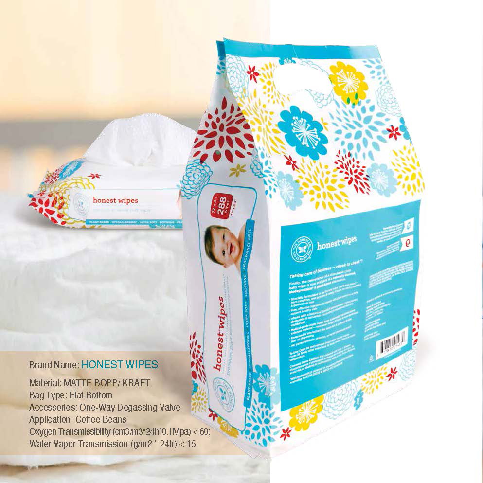 Pinunasan ang Flat bottom Pouch na may ziplock at notch para sa Household Care Packaging Featured Image