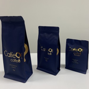 Kohandatud kvaliteetne lamedapõhjaline kott kohviubade pakendamiseks