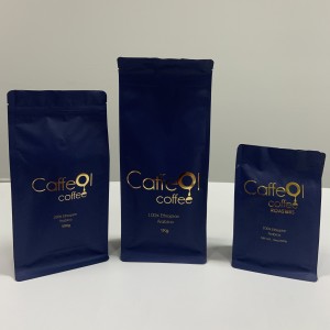 ကော်ဖီစေ့ထုပ်ပိုးခြင်းအတွက် စိတ်ကြိုက်အရည်အသွေးမြင့် ပြားချပ်ချပ်အောက်ခြေအိတ်