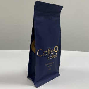 Pochette à fond plat de haute qualité personnalisée pour l'emballage de grains de café
