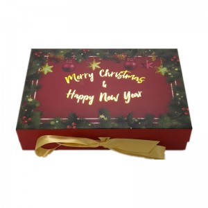 Custom Printing Free Christmas Packaging Decoration Folding Magnetic Window Gift Boxes Corrugated Paper Customized Grey Board